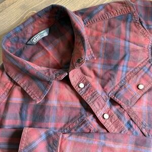 Stio Men's Small Plaid Long Sleeve Pearl Snap Up Shirt Collar Top Pockets